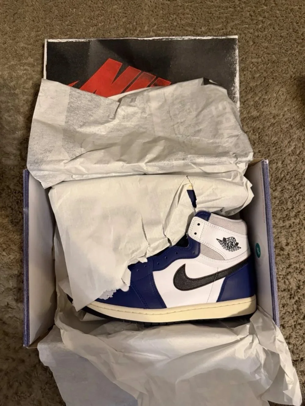 Size 11.5 - Air Jordan 1 Retro OG High Rare Air - Deep Royal Blue